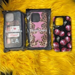 3 BLUNT Black and Pink Phone Case Set